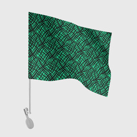 Флаг для автомобиля с принтом Абстрактный зелено-черный узор в Екатеринбурге, 100% полиэстер | Размер: 30*21 см | абстрактный | зеленый | креативный камуфляж | линии | молодежный | полосатый | черный