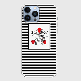 Чехол для iPhone 13 Pro Max с принтом Аппликация про любовь в Екатеринбурге,  |  | Тематика изображения на принте: любовь | молодежный | набросок | полосатый узор | популярный | рисунок | скетч | черно белый | школа