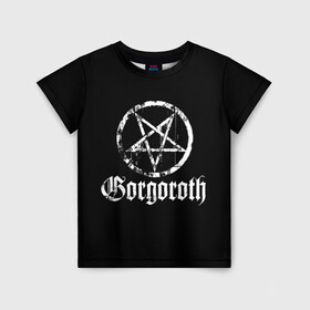 Детская футболка 3D с принтом Gorgoroth в Екатеринбурге, 100% гипоаллергенный полиэфир | прямой крой, круглый вырез горловины, длина до линии бедер, чуть спущенное плечо, ткань немного тянется | blackmetal | gorgoroth | metal | rock | блэк метал | горгоротх | группы | рок | роцк