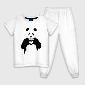 Детская пижама хлопок с принтом ПАНДА ЛАЙК / ЛЮБОВЬ / PANDA LOVE в Екатеринбурге, 100% хлопок |  брюки и футболка прямого кроя, без карманов, на брюках мягкая резинка на поясе и по низу штанин
 | Тематика изображения на принте: heart | like | likes | love | paints | panda | брызги | животные | звери | краски | лайк | лайки | любовь | панда | сердечко | чб | чёрно белое