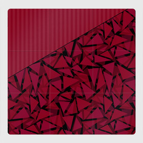 Магнитный плакат 3Х3 с принтом Красный комбинированный узор  в Екатеринбурге, Полимерный материал с магнитным слоем | 9 деталей размером 9*9 см | абстрактный | в полоску | геометрический | красный | полосатый | современный