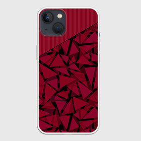Чехол для iPhone 13 с принтом Красный комбинированный узор в Екатеринбурге,  |  | абстрактный | в полоску | геометрический | красный | полосатый | современный