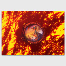 Поздравительная открытка с принтом Дино | Метеор | Небесный молот (Z) в Екатеринбурге, 100% бумага | плотность бумаги 280 г/м2, матовая, на обратной стороне линовка и место для марки
 | dino | dinosauria | астероид | взрыв | дино | динозавр | зрачок | метеор | метеорит | небесный молот | парк юрского | пожар | юрский период | ящер | ящерица