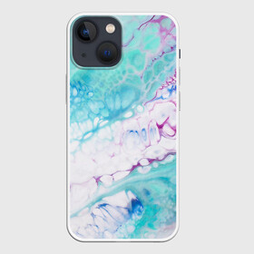 Чехол для iPhone 13 mini с принтом Цветная морская пена в Екатеринбурге,  |  | абстракция | волна | море | мрамор | пена | пузыри