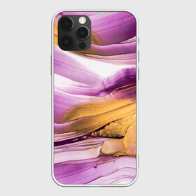 Чехол для iPhone 12 Pro Max с принтом Наслоение красок  в Екатеринбурге, Силикон |  | fluid art | абстракция | золото | краска | полосы | слои