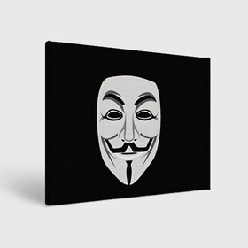 Холст прямоугольный с принтом Guy Fawkes в Екатеринбурге, 100% ПВХ |  | белый | бородка | гай фокс | лицо | маска | усы | черный