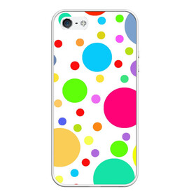 Чехол для iPhone 5/5S матовый с принтом Polka dot в Екатеринбурге, Силикон | Область печати: задняя сторона чехла, без боковых панелей | dotted | в горошек | зелёный | красный | разноцветный | синий | узор