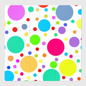 Магнитный плакат 3Х3 с принтом Polka dot в Екатеринбурге, Полимерный материал с магнитным слоем | 9 деталей размером 9*9 см | dotted | в горошек | зелёный | красный | разноцветный | синий | узор