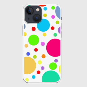 Чехол для iPhone 13 mini с принтом Polka dot в Екатеринбурге,  |  | dotted | в горошек | зелёный | красный | разноцветный | синий | узор