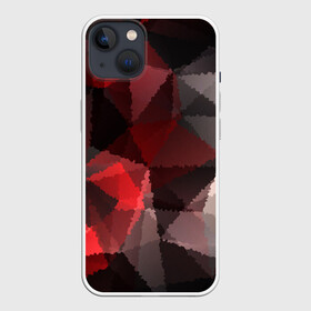 Чехол для iPhone 13 с принтом Серо красная абстракция в Екатеринбурге,  |  | абстрактный | красный | креативный | модный | мозаичный узор | серый | текстура