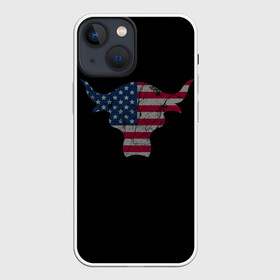 Чехол для iPhone 13 mini с принтом The Bull в Екатеринбурге,  |  | америка | белый | бык | звёзды | красный | полоски | рога | флаг