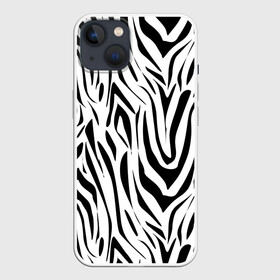Чехол для iPhone 13 с принтом Черно белая зебра в Екатеринбурге,  |  | зебра | модный | молодежный | популярный | современный | тигровый | тренд | черно белый