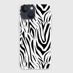Чехол для iPhone 13 mini с принтом Черно белая зебра в Екатеринбурге,  |  | зебра | модный | молодежный | популярный | современный | тигровый | тренд | черно белый