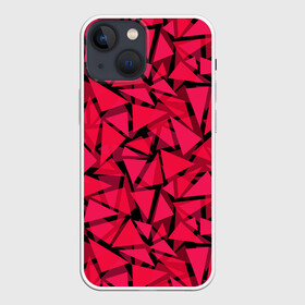 Чехол для iPhone 13 mini с принтом Красно черный полигональный в Екатеринбурге,  |  | абстрактный | алый | геометрический | детский | красный | молодежный | современный | текстура | треугольники | узор