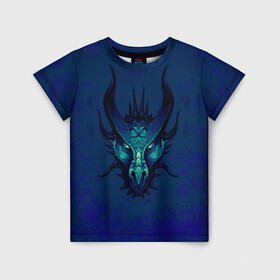 Детская футболка 3D с принтом Водяной дракон в Екатеринбурге, 100% гипоаллергенный полиэфир | прямой крой, круглый вырез горловины, длина до линии бедер, чуть спущенное плечо, ткань немного тянется | Тематика изображения на принте: брызги. | вода | дракон | мифология | синий | фиолетовый