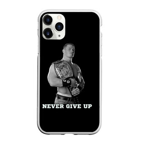 Чехол для iPhone 11 Pro матовый с принтом Never give up в Екатеринбурге, Силикон |  | джон сина | знаменитость | никогда не сдавайся | пояс | рестлинг | черно белый