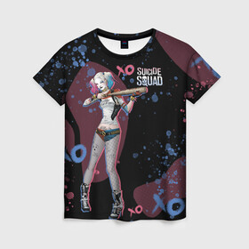 Женская футболка 3D с принтом Art Harley Quinn SS 2016 в Екатеринбурге, 100% полиэфир ( синтетическое хлопкоподобное полотно) | прямой крой, круглый вырез горловины, длина до линии бедер | dc | dc comics | harley | harley quinn | suicide squad | suicide squad 2016 | диси | киновселенная диси | харли | харли квинн | харлин