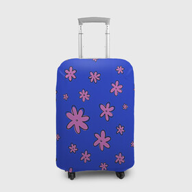 Чехол для чемодана 3D с принтом Цветочки рисованные в Екатеринбурге, 86% полиэфир, 14% спандекс | двустороннее нанесение принта, прорези для ручек и колес | fashion | flower | девушкам | детская | детям | мода | ромашки | фэшн | цветок | цветочки | цветы