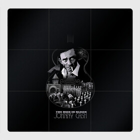 Магнитный плакат 3Х3 с принтом JOHNNY CASH в Екатеринбурге, Полимерный материал с магнитным слоем | 9 деталей размером 9*9 см | black | blues | cash | dark | guitar | johnny | man | rock | usa | блюз | гитара | джони | джонни | кэш | музыка | разное | рок | сша | человек | черный