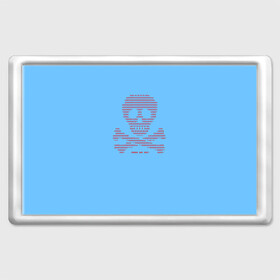 Магнит 45*70 с принтом DDOS attack в Екатеринбурге, Пластик | Размер: 78*52 мм; Размер печати: 70*45 | anonymous | blue screen of death | анонимусы | атака | дудос | красный | мем | синий | череп
