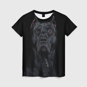 Женская футболка 3D с принтом Кане-корсо | собака в Екатеринбурге, 100% полиэфир ( синтетическое хлопкоподобное полотно) | прямой крой, круглый вырез горловины, длина до линии бедер | dog | домашние животные | кане корсо | питбуль | собака | собаки