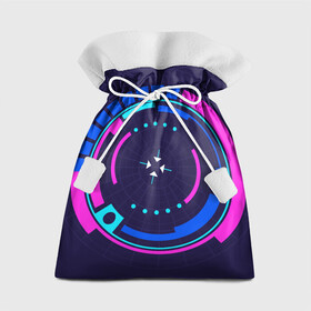 Подарочный 3D мешок с принтом Розовый Синий Киберпанк в Екатеринбурге, 100% полиэстер | Размер: 29*39 см | Тематика изображения на принте: жанр | научный | фантастика | фантастический | цифровые технологии
