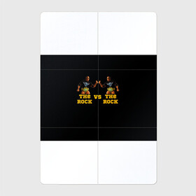 Магнитный плакат 2Х3 с принтом The ROCK VS The ROCK в Екатеринбурге, Полимерный материал с магнитным слоем | 6 деталей размером 9*9 см | Тематика изображения на принте: versus | двойники | дуэйн джонсон | жёлтый | пояс | скала против скалы | чёрный