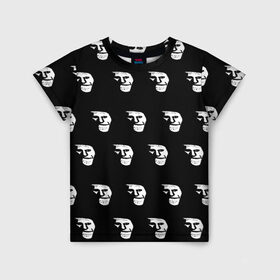Детская футболка 3D с принтом Dark trollface в Екатеринбурге, 100% гипоаллергенный полиэфир | прямой крой, круглый вырез горловины, длина до линии бедер, чуть спущенное плечо, ткань немного тянется | creepypasta | scary | мем | мрак | троллфейс