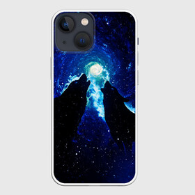 Чехол для iPhone 13 mini с принтом КОСМИЧЕСКИЙ ВОЛК в Екатеринбурге,  |  | вой | волк | вселенная | галактика | звёзды | космос