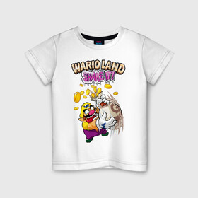 Детская футболка хлопок с принтом Wario в Екатеринбурге, 100% хлопок | круглый вырез горловины, полуприлегающий силуэт, длина до линии бедер | mario | nintendo | smash bros | super | wario | варио | марио | нинтендо