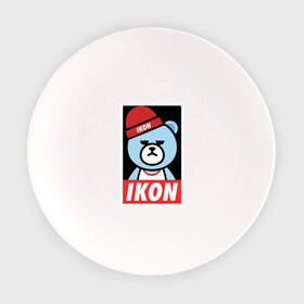 Тарелка с принтом IKON YG Bear Dope  в Екатеринбурге, фарфор | диаметр - 210 мм
диаметр для нанесения принта - 120 мм | Тематика изображения на принте: ikon yg bear dope | korean | kpop | obey | медведь | подчинись | подчиняйся