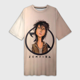 Платье-футболка 3D с принтом ZEMFIRA арт в Екатеринбурге,  |  | group | russian rock | zemfira | zемфира | автор исполнитель | группа | женский | земфира | земфирка | земфирочка | инди рок | композитор | певица | писательница | поп рок | поэтесса | рамазанова | русский рок