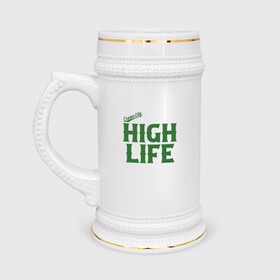 Кружка пивная с принтом Bucks - High Life в Екатеринбурге,  керамика (Материал выдерживает высокую температуру, стоит избегать резкого перепада температур) |  объем 630 мл | antetokounmpo | basketball | bucks | giannis | milwaukee | mvp | nba | sport | streetball | адетокумбо | бакс | баскетбол | игра | милуоки | мяч | нба | олень | спорт | стритбол | тренер | чемпион | янис