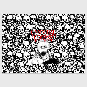 Поздравительная открытка с принтом Cannibal Corpse | Труп Каннибала (Z) в Екатеринбурге, 100% бумага | плотность бумаги 280 г/м2, матовая, на обратной стороне линовка и место для марки
 | Тематика изображения на принте: cannibal | cannibal corpse | corpse | death metal | deathgrind | алекс уэбстер | брутальный дэт метал | дэт метал | дэтграйнд | пол мазуркевич | роб барретт | труп каннибала