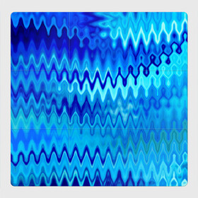 Магнитный плакат 3Х3 с принтом Синий-голубой абстрактный узор в Екатеринбурге, Полимерный материал с магнитным слоем | 9 деталей размером 9*9 см | абстрактный | волны | зигзаг | размытый узор | синий | современный
