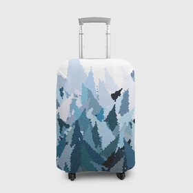 Чехол для чемодана 3D с принтом Абстрактная мазаика витраж     в Екатеринбурге, 86% полиэфир, 14% спандекс | двустороннее нанесение принта, прорези для ручек и колес | абстрактный | витраж | мозаика | разноцветный | серый | современный | соты | текстура