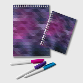 Блокнот с принтом Фиолетово-бордовый узор  в Екатеринбурге, 100% бумага | 48 листов, плотность листов — 60 г/м2, плотность картонной обложки — 250 г/м2. Листы скреплены удобной пружинной спиралью. Цвет линий — светло-серый
 | абстрактный | креативный | молодежный | полигональный популярный | современный | текстура | темно фиолетовый | узор