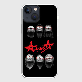 Чехол для iPhone 13 mini с принтом АЛИСА в Екатеринбурге,  |  | metal | music | punk | rock | russian | алиса | группа | кинчев | красное | метал | музыка | небо | панк | петербург | питер | ретро | рок | русский | славян | черный