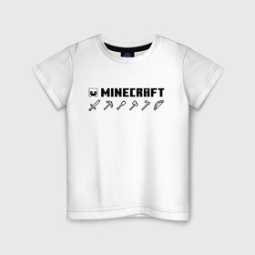 Детская футболка хлопок с принтом Minecraft Hemlet в Екатеринбурге, 100% хлопок | круглый вырез горловины, полуприлегающий силуэт, длина до линии бедер | hemlet | minecraft | minecraft items | mojang | pixels | майнкрафт | незеритовый шлем | пиксели | шлем