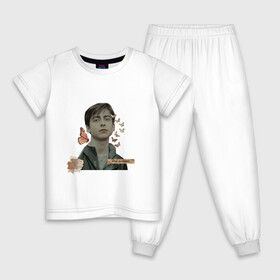 Детская пижама хлопок с принтом Эйдан Галлагер в Екатеринбурге, 100% хлопок |  брюки и футболка прямого кроя, без карманов, на брюках мягкая резинка на поясе и по низу штанин
 | актёр | бабочки | мотивация | эйдан галлагер | эстетика
