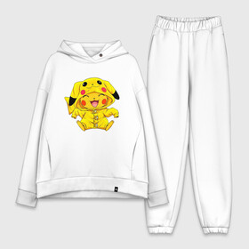 Женский костюм хлопок Oversize с принтом Милый пикачу в Екатеринбурге,  |  | anime | pikachu | pokemon | poket monster | poketmon | аниме | анимэ | карманные монстры | пикачу | покемон