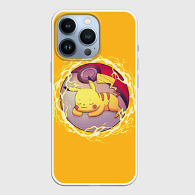 Чехол для iPhone 13 Pro с принтом Спящий Пикачу в Екатеринбурге,  |  | anime | pikachu | pokemon | poket monster | poketmon | аниме | анимэ | карманные монстры | пикачу | покемон