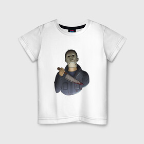 Детская футболка хлопок с принтом Майкл Dead by daylight в Екатеринбурге, 100% хлопок | круглый вырез горловины, полуприлегающий силуэт, длина до линии бедер | killer | michael myers | майкл майерс