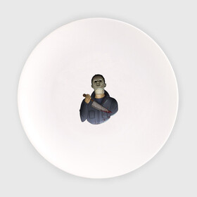 Тарелка с принтом Майкл Dead by daylight в Екатеринбурге, фарфор | диаметр - 210 мм
диаметр для нанесения принта - 120 мм | killer | michael myers | майкл майерс