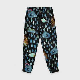 Детские брюки 3D с принтом Дождливая осень.Солнце, облака в Екатеринбурге, 100% полиэстер | манжеты по низу, эластичный пояс регулируется шнурком, по бокам два кармана без застежек, внутренняя часть кармана из мелкой сетки | autumn | pattern | raibow | rain | raindrops | sun | watercolor | акварель | дизайн | дождливый | дождь | закат | капли | коллаж | ливень | морось | непогода | облака | осень | паттерн | погода | природа | радуга | рассвет | солнце
