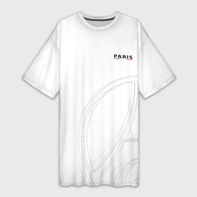 Платье-футболка 3D с принтом PSG | Core Big Logo White (New 2022 23) в Екатеринбурге,  |  | 0x000000123 | messi | neymar | paris saint germain | psg | месси | нейимар | псж