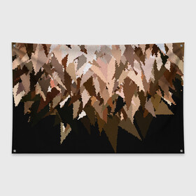 Флаг-баннер с принтом Бежево-коричневая мозаика  в Екатеринбурге, 100% полиэстер | размер 67 х 109 см, плотность ткани — 95 г/м2; по краям флага есть четыре люверса для крепления | абстрактный | бежевый | камуфляж | коричневый | мозаика | молодежный | мужской | современный | соты | текстура