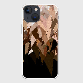 Чехол для iPhone 13 mini с принтом Бежево коричневая мозаика в Екатеринбурге,  |  | абстрактный | бежевый | камуфляж | коричневый | мозаика | молодежный | мужской | современный | соты | текстура
