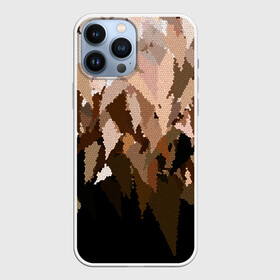 Чехол для iPhone 13 Pro Max с принтом Бежево коричневая мозаика в Екатеринбурге,  |  | Тематика изображения на принте: абстрактный | бежевый | камуфляж | коричневый | мозаика | молодежный | мужской | современный | соты | текстура