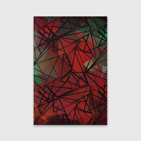 Обложка для паспорта матовая кожа с принтом Абстрактный геометрический  в Екатеринбурге, натуральная матовая кожа | размер 19,3 х 13,7 см; прозрачные пластиковые крепления | абстрактный | геометрический | зеленый | красный | линии | молодежный | полигональный | современный